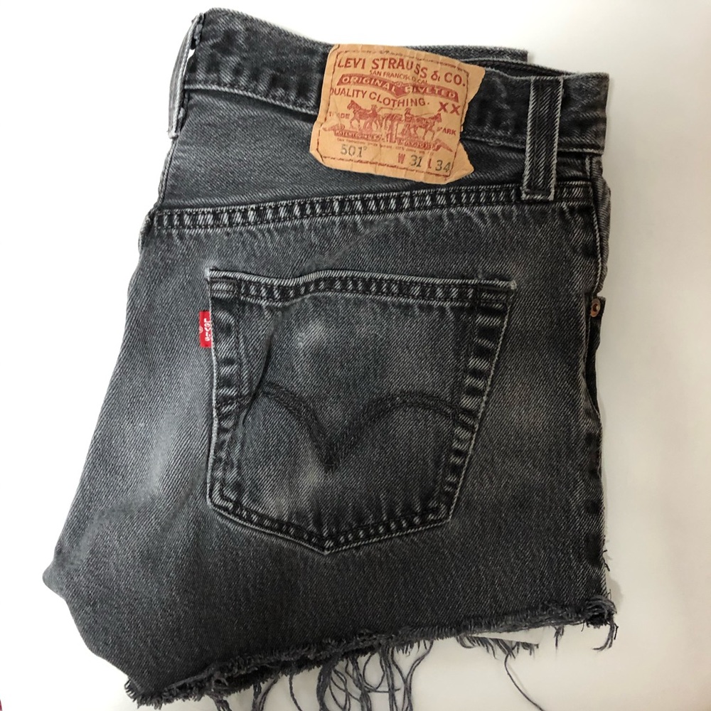 Levi’s black jean cut offs!!